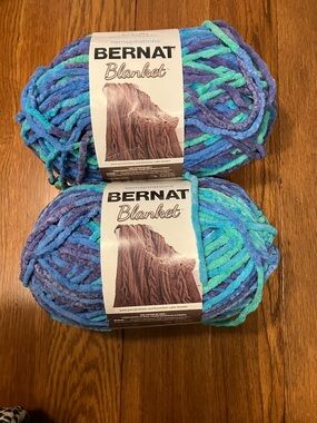 Bernat Blanket Yarn Color: Ocean 2 Skeins NWT